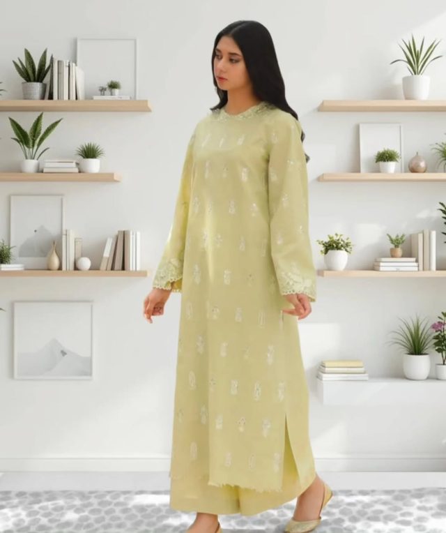 Apple Green by Laazimcollectio | 3 Piece Fancy Embroidery Ready to Wear, Summer Collection - Image 3