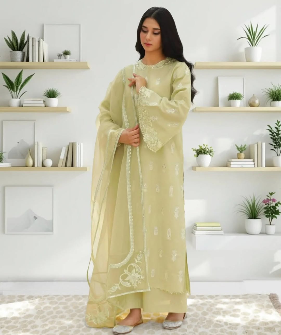 Apple Green by Laazimcollectio | 3 Piece Fancy Embroidery Ready to Wear, Summer Collection