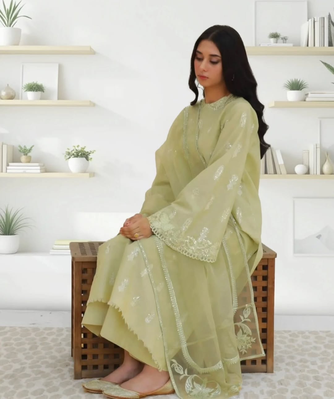 Apple Green by Laazimcollectio | 3 Piece Fancy Embroidery Ready to Wear, Summer Collection - Image 4