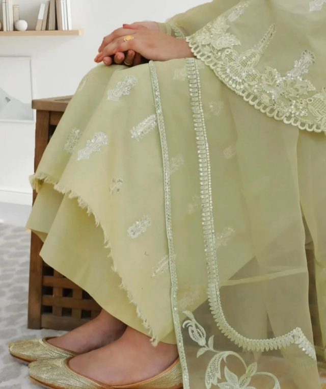 Apple Green by Laazimcollectio | 3 Piece Fancy Embroidery Ready to Wear, Summer Collection - Image 7