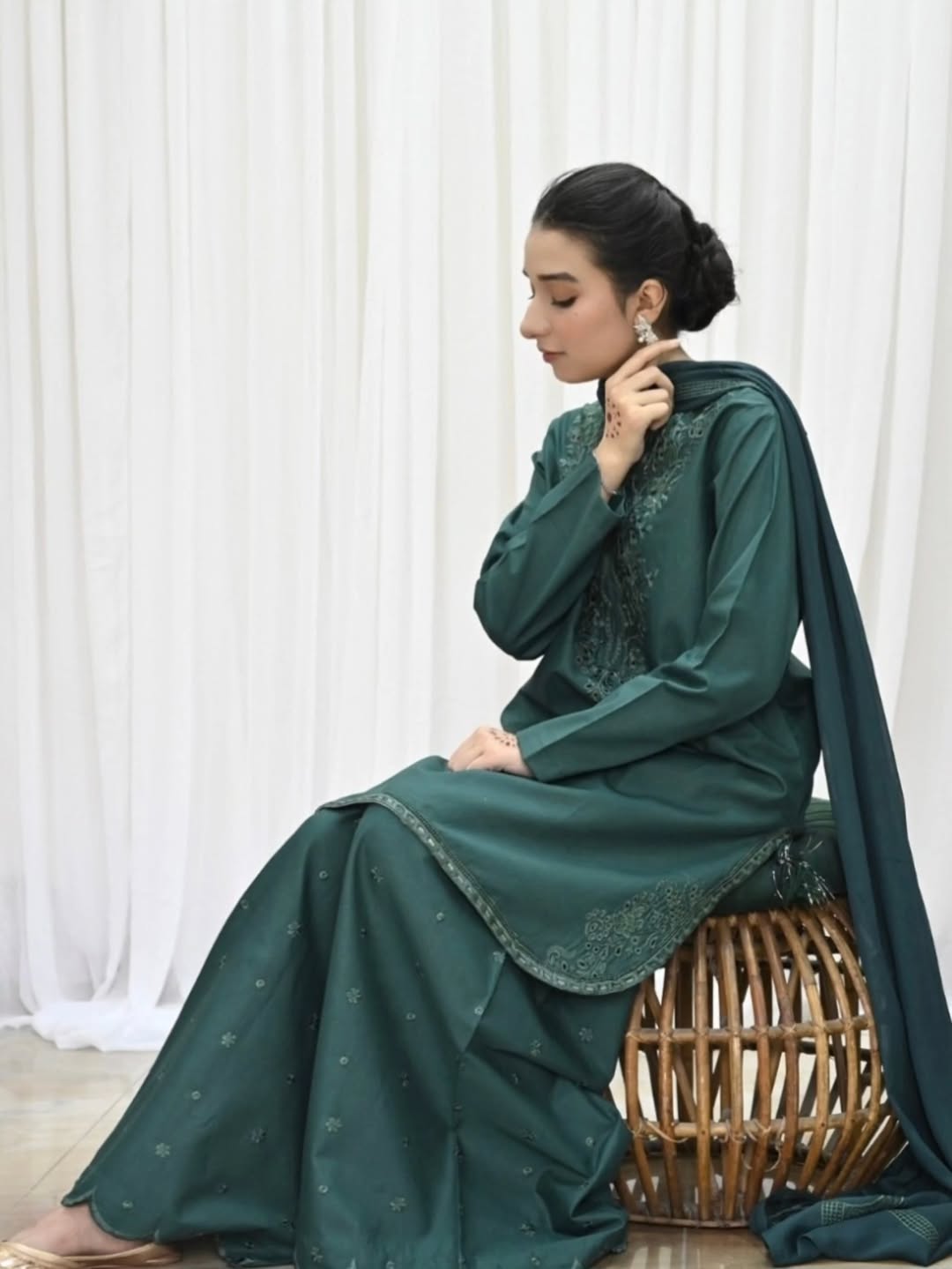 Attire Green by Laazimcollection | 3 Piece Fancy Embroidery Ready to Wear, Summer Collection