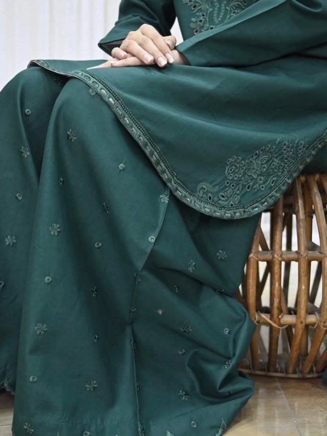 Attire Green by Laazimcollection | 3 Piece Fancy Embroidery Ready to Wear, Summer Collection - Image 4